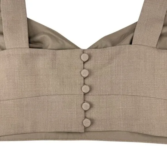 NWT MADEWELL Sweetheart-Neck Bralette Top Size 12 Taupe - Picture 5 of 5